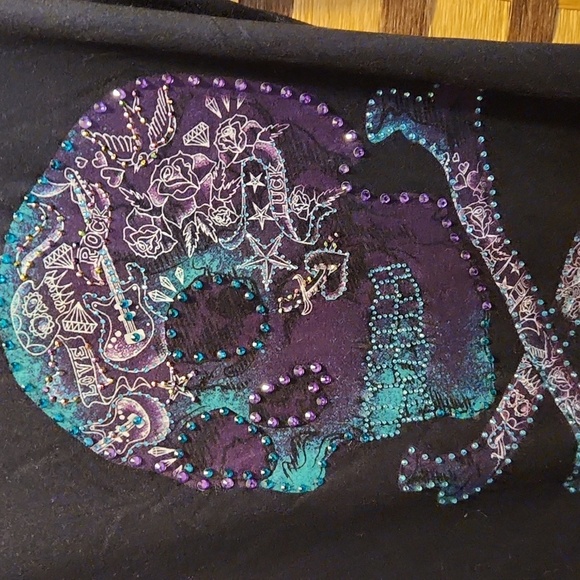NWOT!  Custom diamond skull top goth - Picture 6 of 8